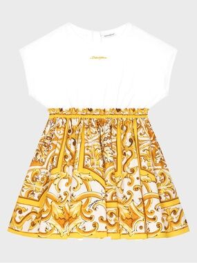 Dolce&Gabbana
Girl's Logo-Print Maiollica-Print Combo Dress